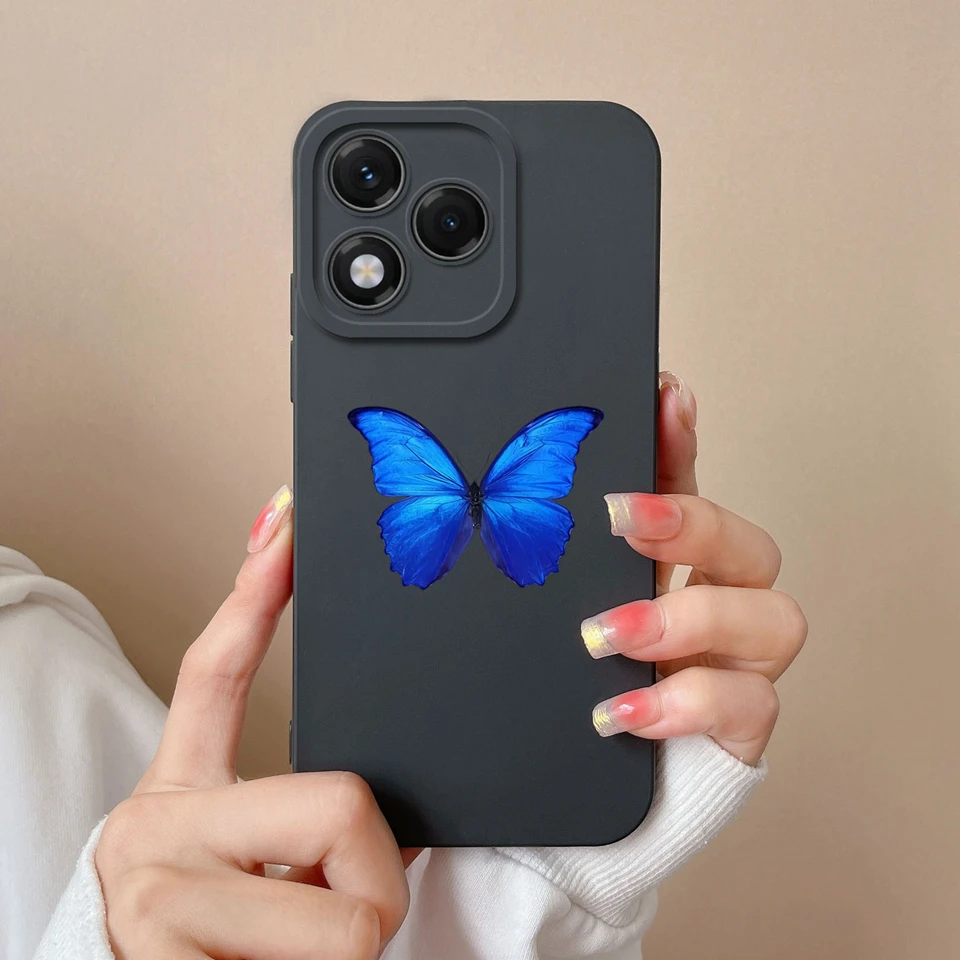 Purple Butterfly Girl Shockproof Silicone Soft Back Cover Case