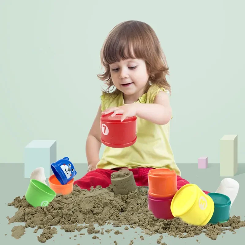 Baby Stacking Cup Toys Early Educational Toy Nesting Cup Toy Bath for 6 Month+ Boys&Girls