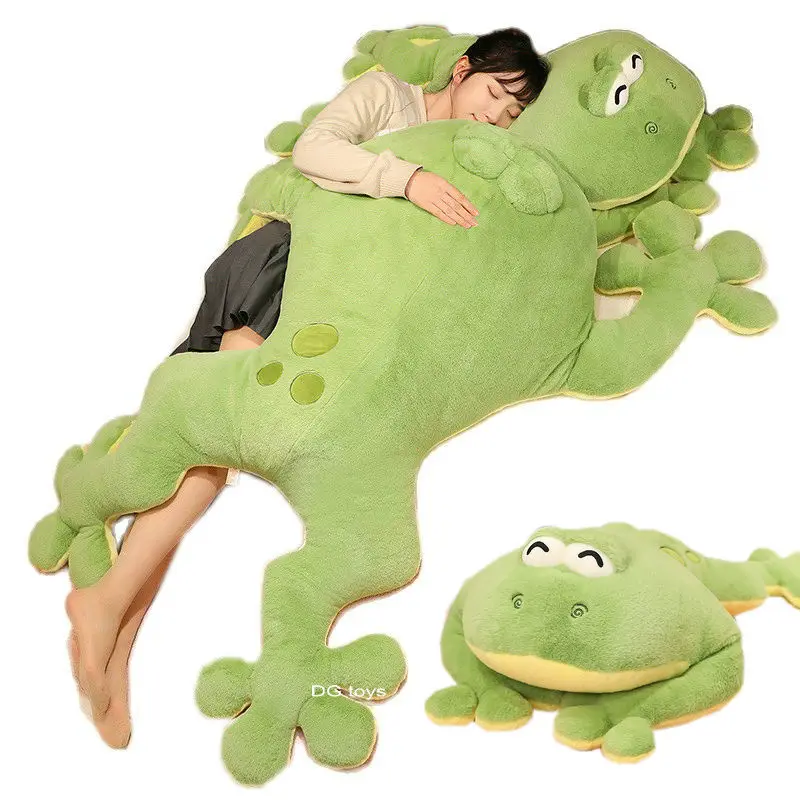 60-130cm Giant Big Frog Plush Toy Stuffed Plushies Grogs Throw Pillow Cushion Home Decor Kids Birthday Gift for Boy Big Eyes