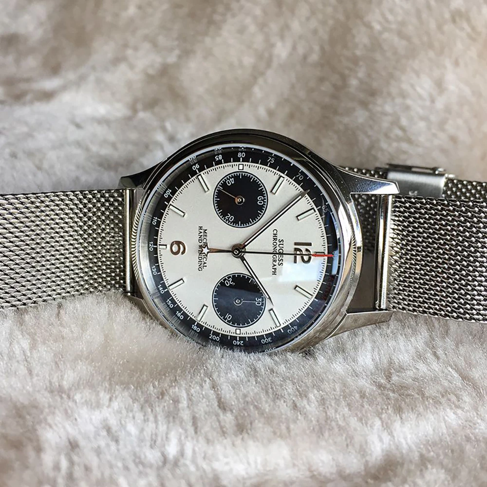 Orologi da polso pilota Sugess per uomo cronografo movimento gabbiano  ST1901 cinturino in metallo zaffiro impermeabile|Mechanical Watches| -  AliExpress