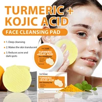 Turmeric Kojic Acid Cleansing Pads Gentle Cleansing Facial Refreshing Balancing Oil Face Skin Care Tool Cleansing Pads 1