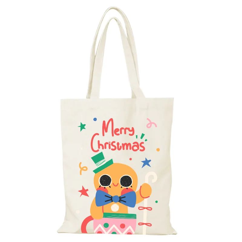 Weihnachtsgeschenke die Einkaufstasche Mode Cartoon Stofftaschen Damen Umhängetasche Handtaschen Eco Shopper Shopping Strand Canvas Frau – Detail 10