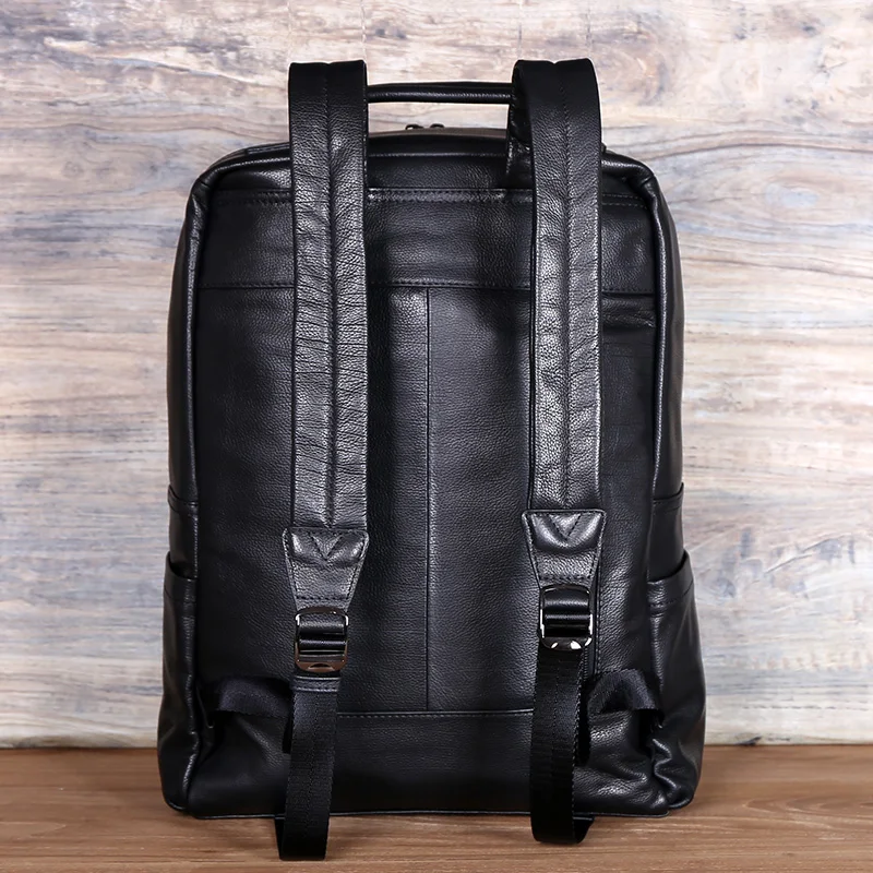 Men's Leather Backpack Large Capacity Fashion High-Grade Business 15 inch Computer Bag Bag Cowhide Travel Bag 2