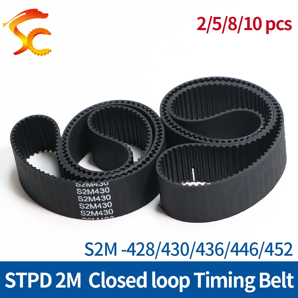 

S2M Timing Belt Width 6/9/10/15mm 428/430/436/446/452mm Closed Loop Synchronous Rubber Belt