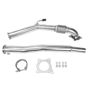 Turbo Catless Downpipe Exhaust For MK5 MK6 VW GOLF GTI JETTA 3'' Audi A3 2.0T DECAT 1