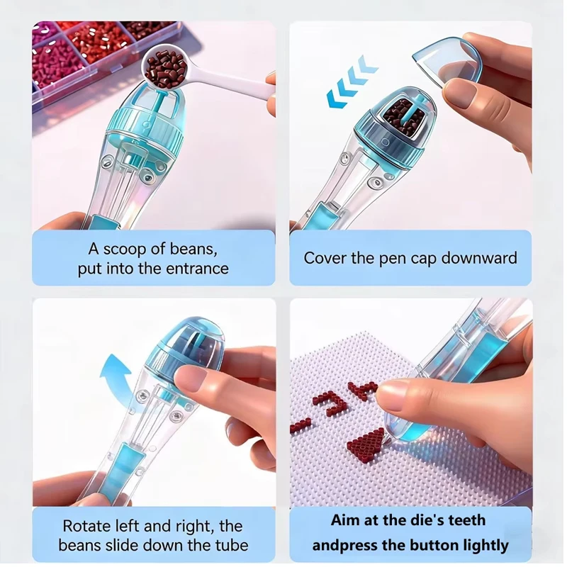 퍼러 비즈 2.6mm 펜 그립 인체공학적 DIY 자동 비즈 펜 창의적인 픽셀 아트 장난감 수제 퍼러 비즈 액세서리 선물