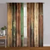 2pcs, Curtains&Window Treatment 2D print Colored wooden boards Versatile Polyester Fabric (without rod) Stuff Clearance Use for 1