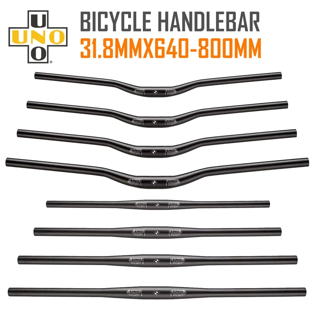 

UNO Bicycle Rise Handle Bar MTB Flat Bike Handlebar 31.8 620 640 680 720 740 760 780 800mm Alu Parts