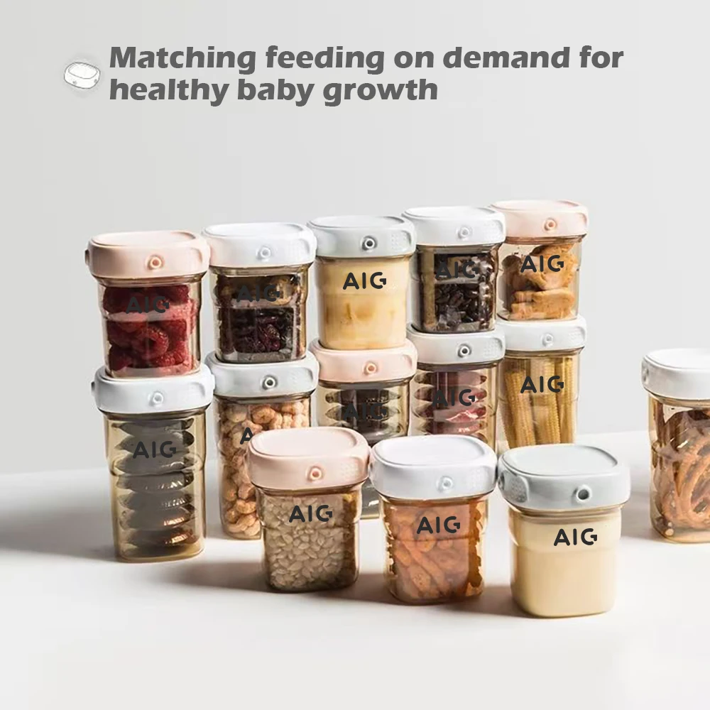 240ml square food can 7CM sealed lid for feeding bottle replacement multifunctional leak-proof milk powder can