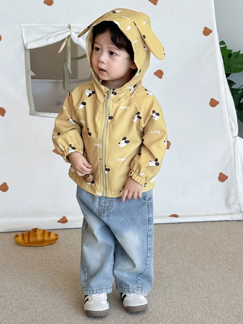 Autumn Kids Cartoon Coat Hooded Soft Jacket