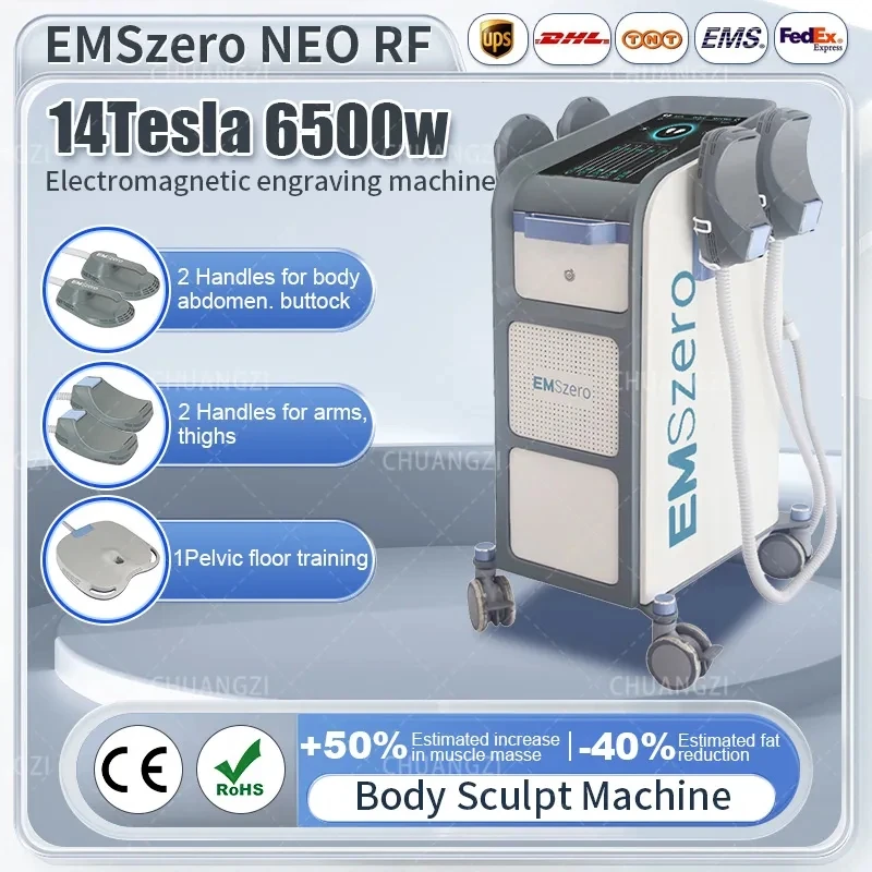 EMS New EMSzero sculpt NEO Nova 14 Tesla Power 6500W hi-emt 4 pcs Handles With Pelvic Stimulation Pads Optional