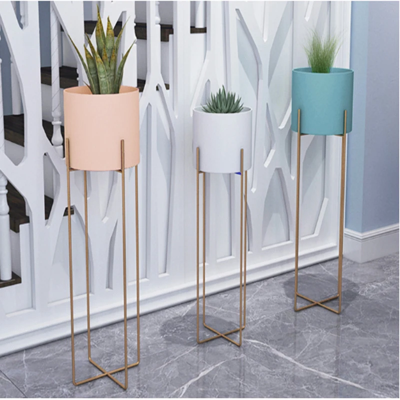 Plant Shelf Flower Stand Nordicmodern Minimalist Greensucculent Floor-standing Iron Plant Rack Sbalcony Garden Office Decoration