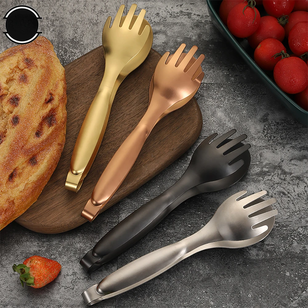 Non-Slip Stainless Steel Food Tongs Meat Salad Bread Serving Tongs for Barbecue Kitchen Accessories Cooking Utensils