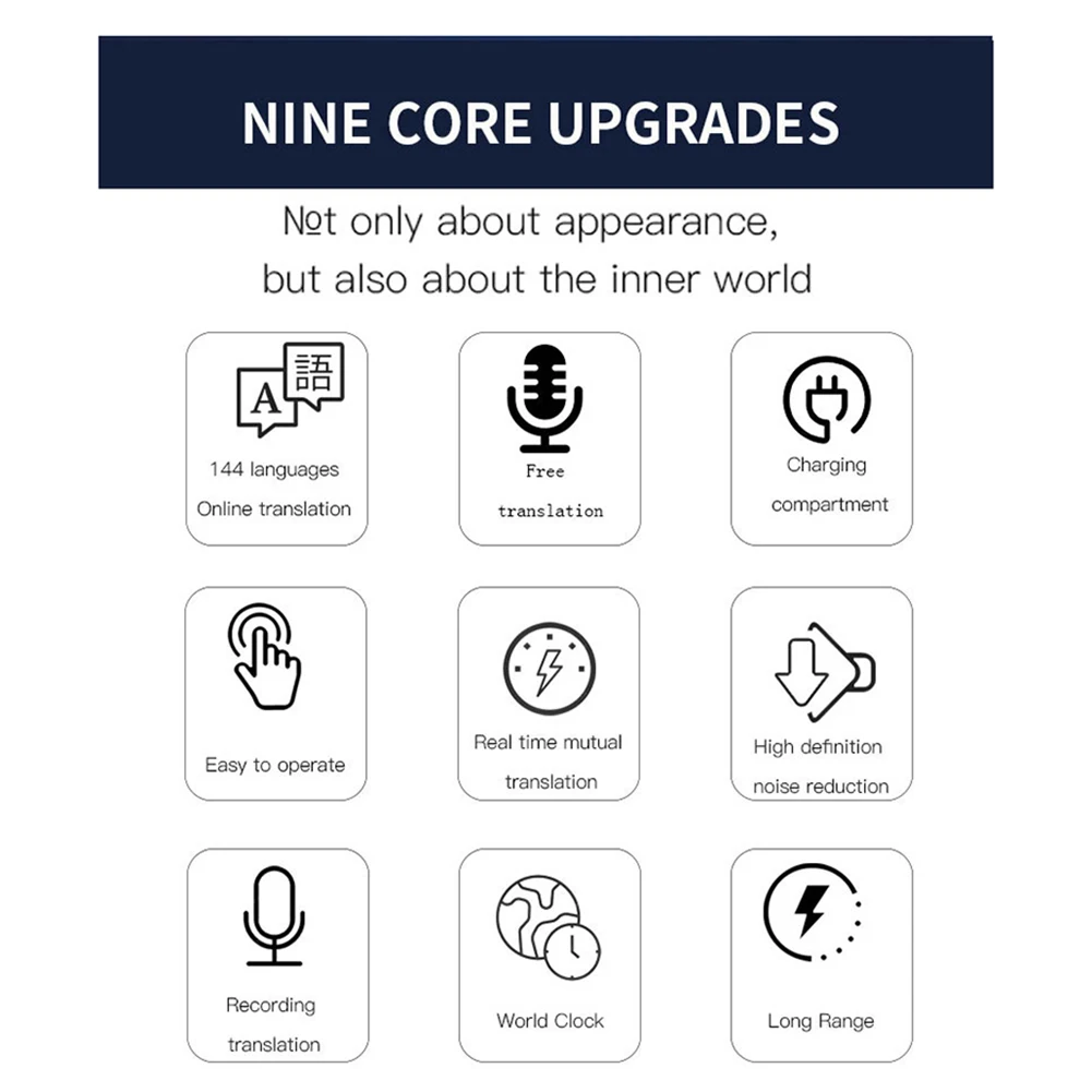 144 Languages Real Time Translator Earbuds Noise Cancelling Wireless BT 5.4 Translation Earphones for Sports Business Travel
