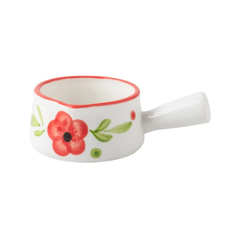thumbnail image 1 of Olla de cerámica para leche de 50 ml, antiadherente, para cocinar, mini olla para leche, bonita jarra para leche con forma de fresa y asa, para servir ensaladas, 1 of 5