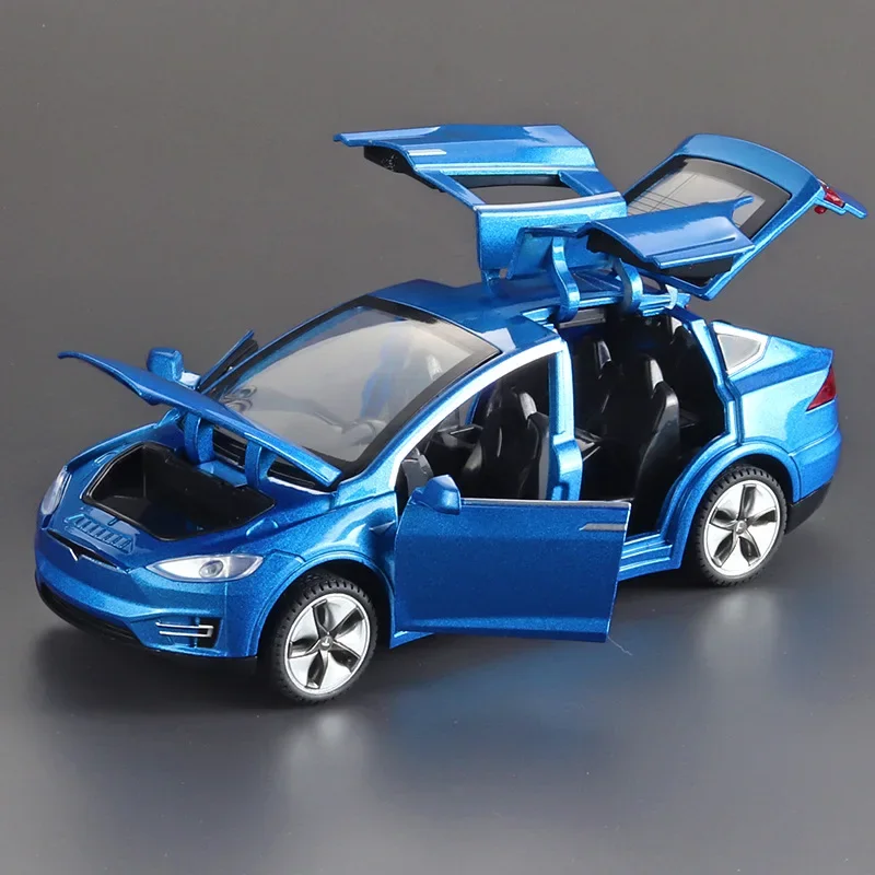 2023 metal 1:32 Tesla MODEL X Alloy Car Model Diecasts & Toy Vehicles Kid Children Christmas Gifts Boy Toy soung and led light 3