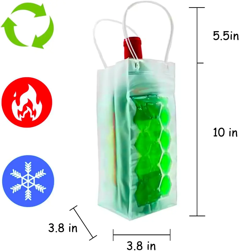 Ice Chiller Bag For Wine Bottle Cooler Party Red White Champagne Sparkling Gel Cooling Holder Freestanding
