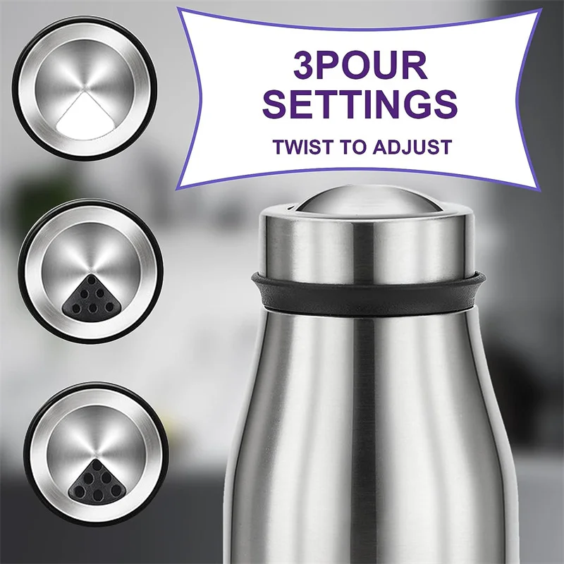 Stainless Steel Salt and Pepper Shaker Seasoning Dispenser Container