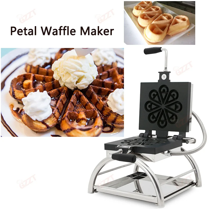 GZZTElectricRotatingPetalWaffleMakerWaterDropShapeWaffleOven