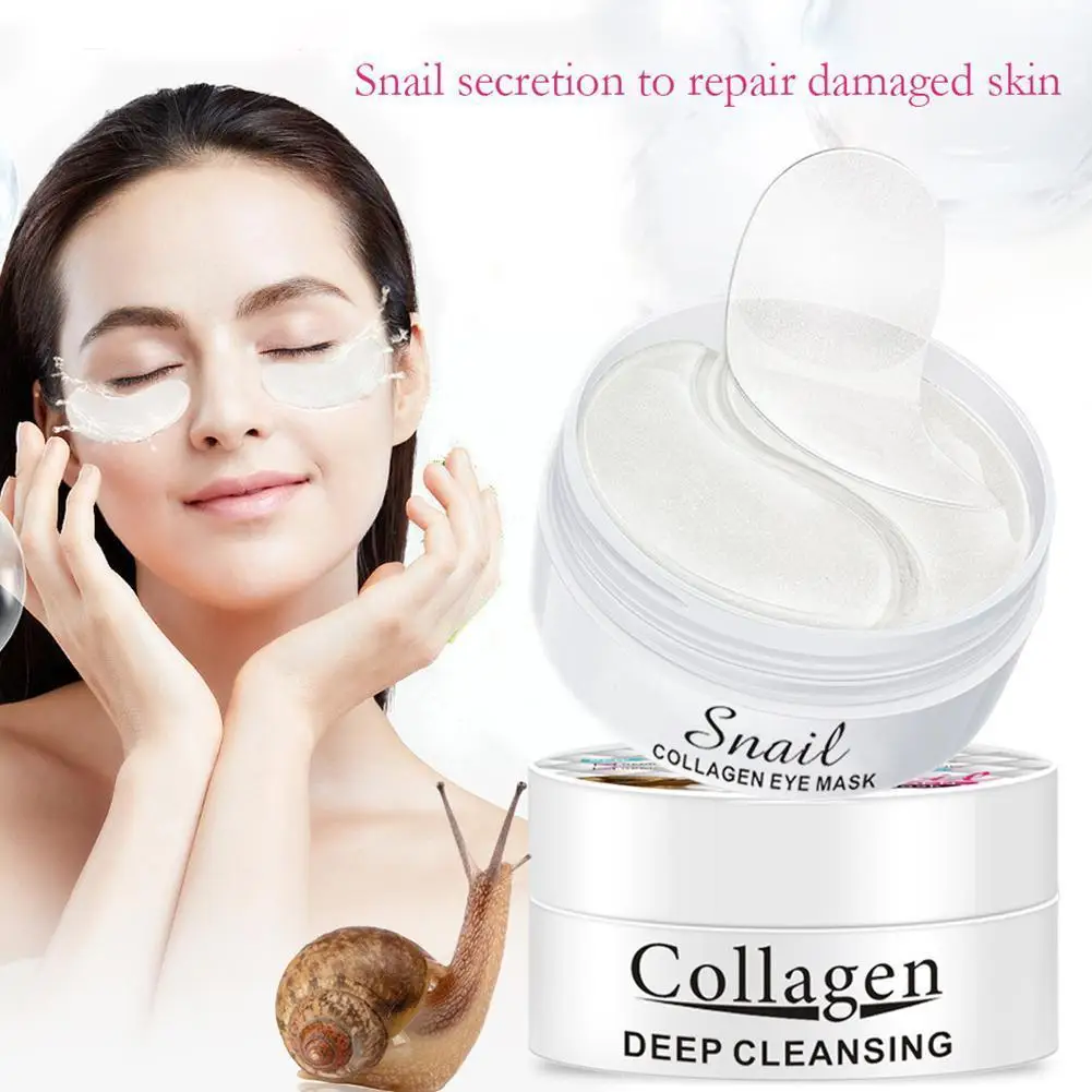 30 Pairs Snail Collagen Eye Mask Anti Wrinkle Remove Care Eye Korean Face Puffiness Circle