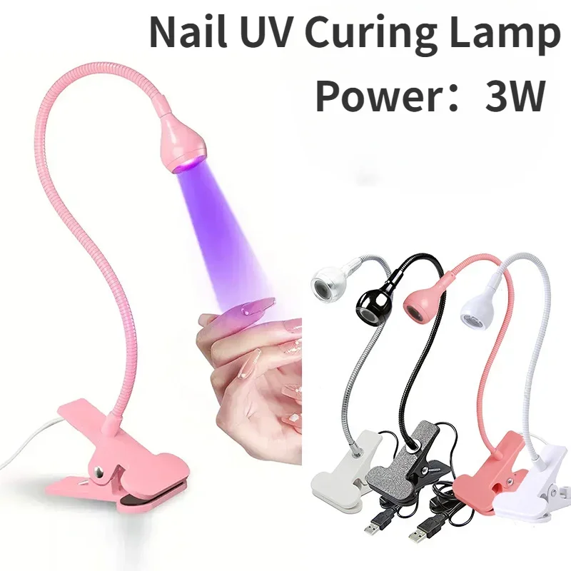 Nail Dryer Light UV Nail lamp 395nm Wavelength Clip-on Desk Mini USB For Gel Nails ongle Manicure Salon Tools 3