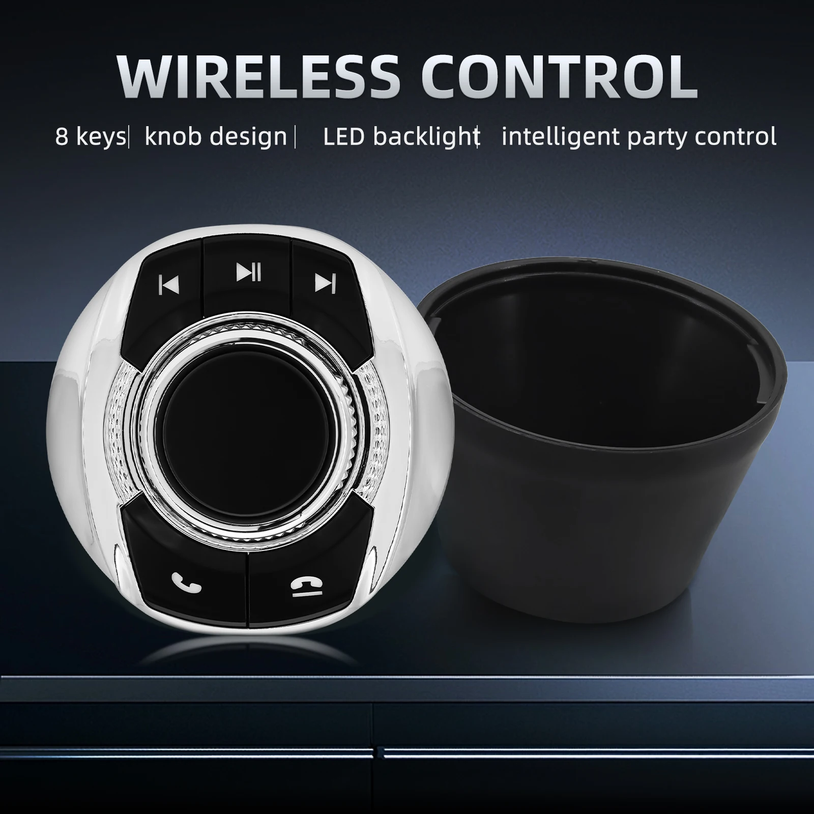 New 8 Keys Wireless Car Steering Wheel Remote Control Button Universal for Andro