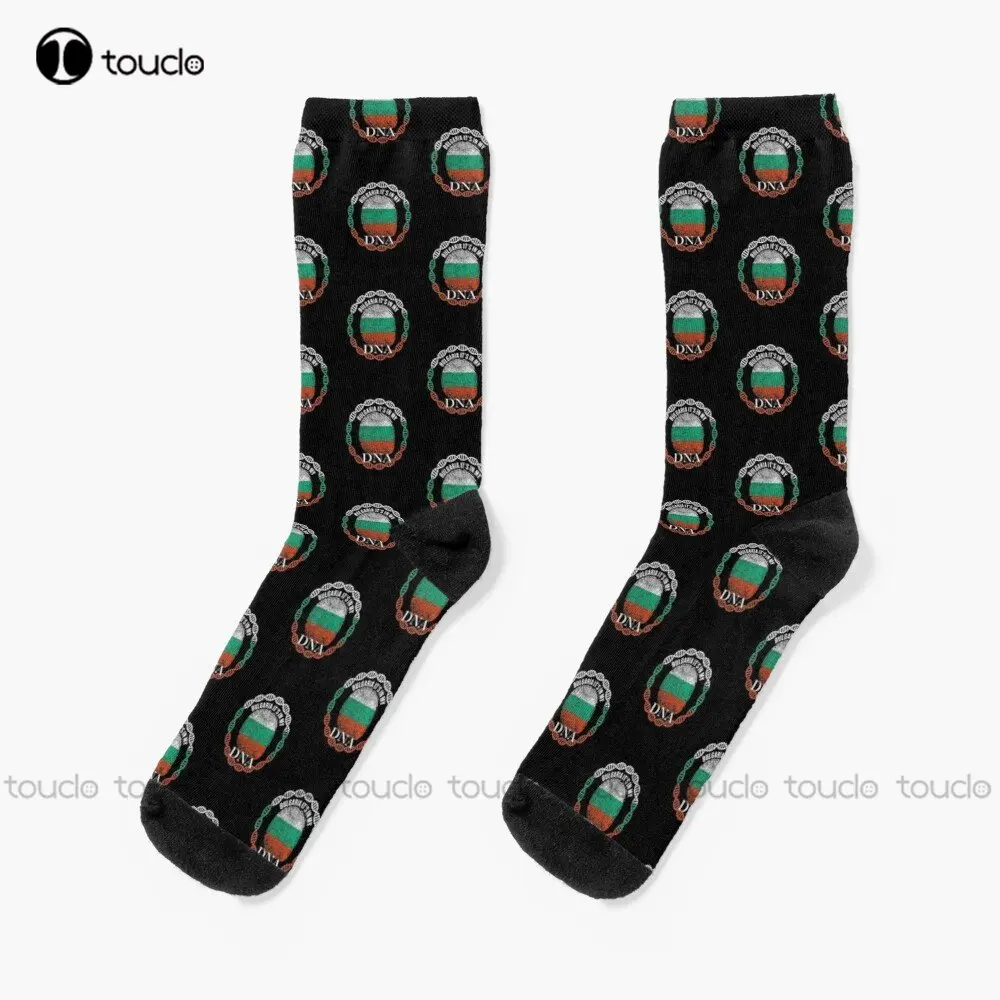 

Bulgaria Its In My Dna - Bulgaria Bulgarian Flag In Thumbprint Socks Halloween Socks 360° Digital Printing Custom Gift Funny