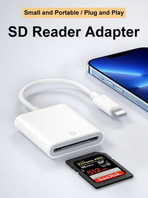 Adaptateur Lightning vers lecteur de cartes SD et TF, certifié Apple MFi 2  en 1 Micro SD TF Carte mémoire double fente pour iPhone 14 13 12 11 X XS XR  8