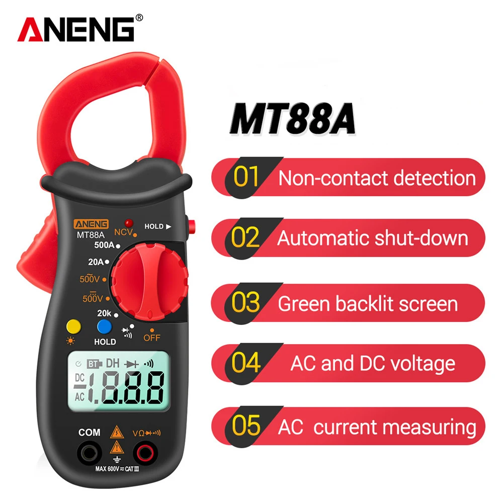 Цифровой мультиметр-зажим ANENG MT88A измеритель частоты емкости напряжения