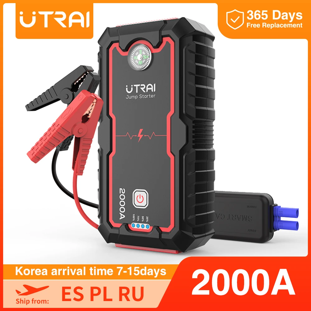 Utrai Car Jump Starter 2000A Car Booster Power Bank 12V Battery Booster  Portable Jump Starter Auto Emergency Starting