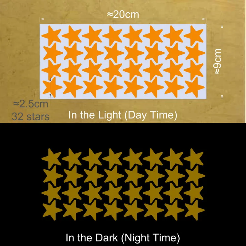 Vibrant Glowing Star Stickers for Kids' Rooms - Ceiling & Wall Decor