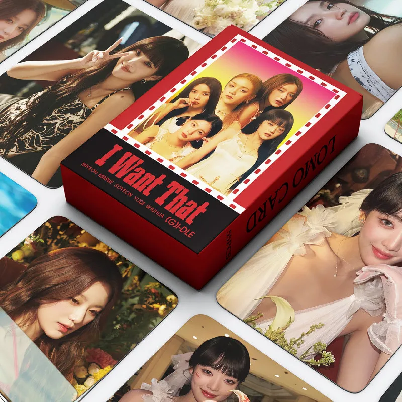 

55Pcs/Set Kpop (G)I-DLE Photocards New Album HEAT I Feel Lomo Card GIDLE Girls HD Print Photo Card Postcard Fans Gift