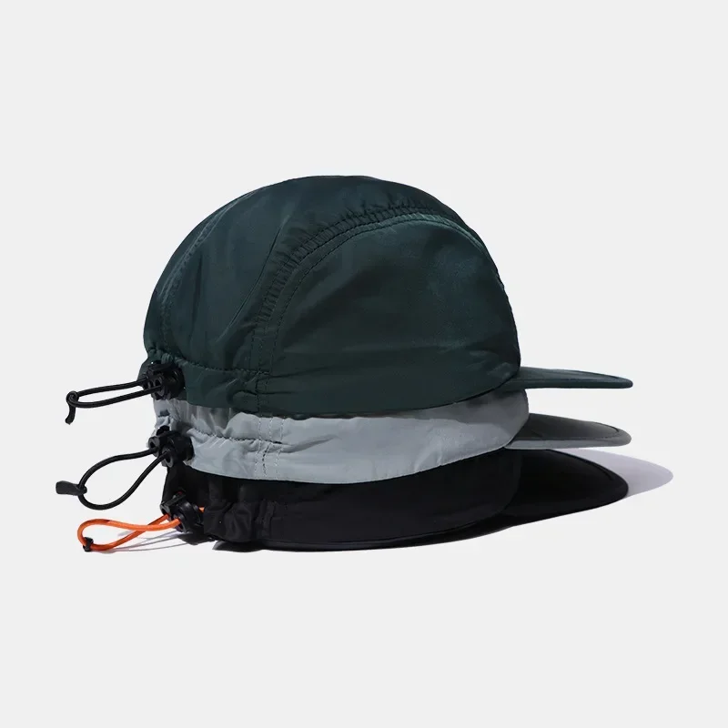 

Japanese Solid Color Camping Hat Outdoor Sports Drawstring Duckbill Cap Sun Protection Cap Men and Women Baseball Hat gorras