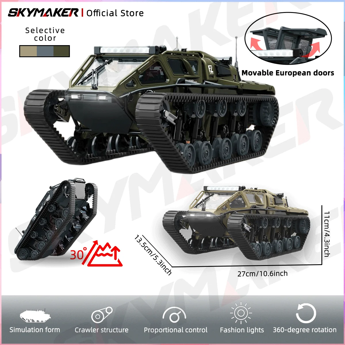 VGEBY Voiture modèle RC Véhicule tout-terrain télécommandé 2,4 GHz à l