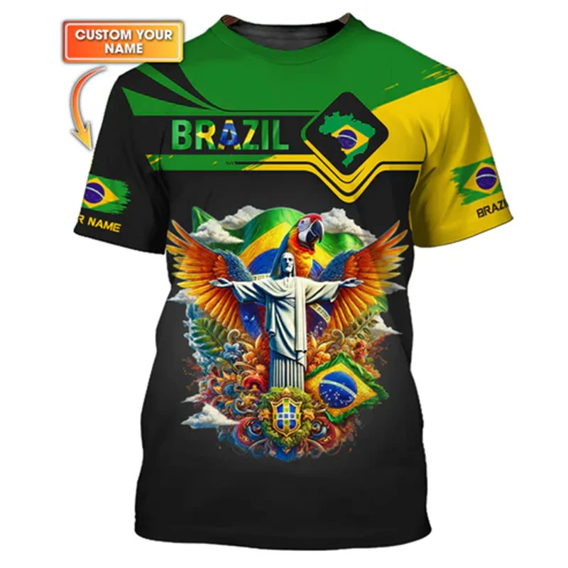 Statue Of Christ The Savior 3D Print T-shirt Men Women Brazil Football Jersey T…