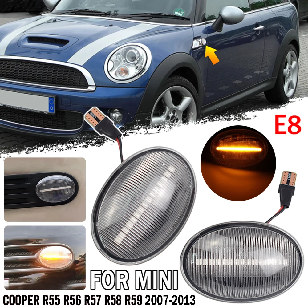 Dynamic LED Side Marker Turn Signal Light for MINI Cooper R55 R56 R57