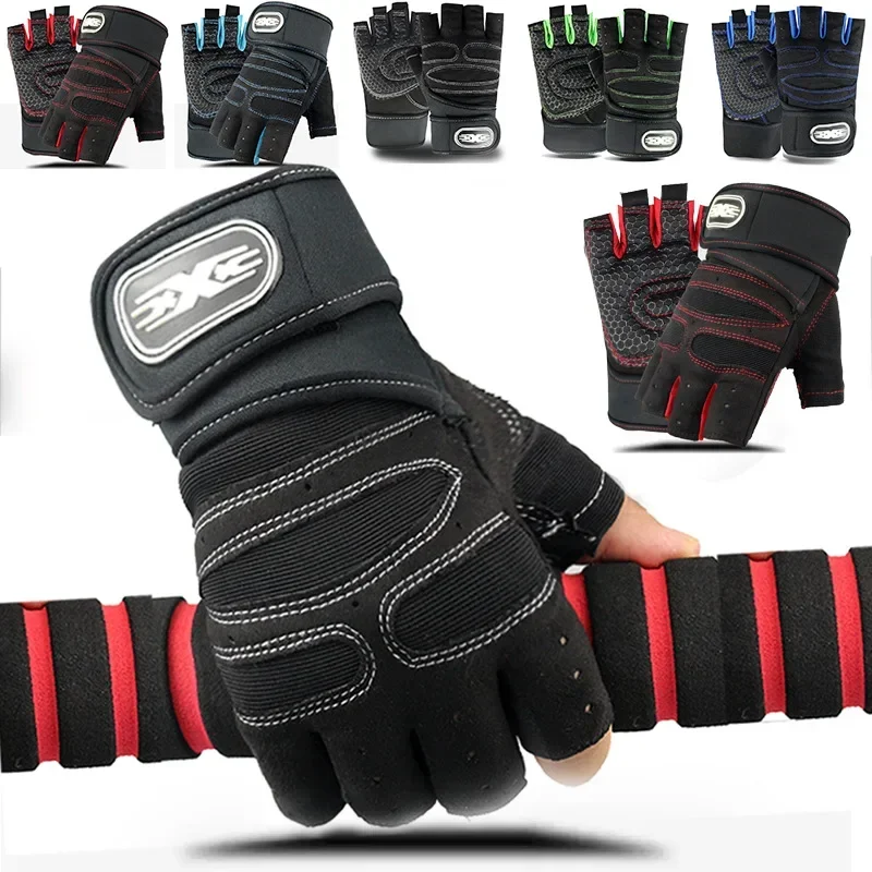 Cycling gloves weightlifting gloves gym gloves fitness weight lifting wristband gloves men women body building training sports exercise cycling glove shockproof