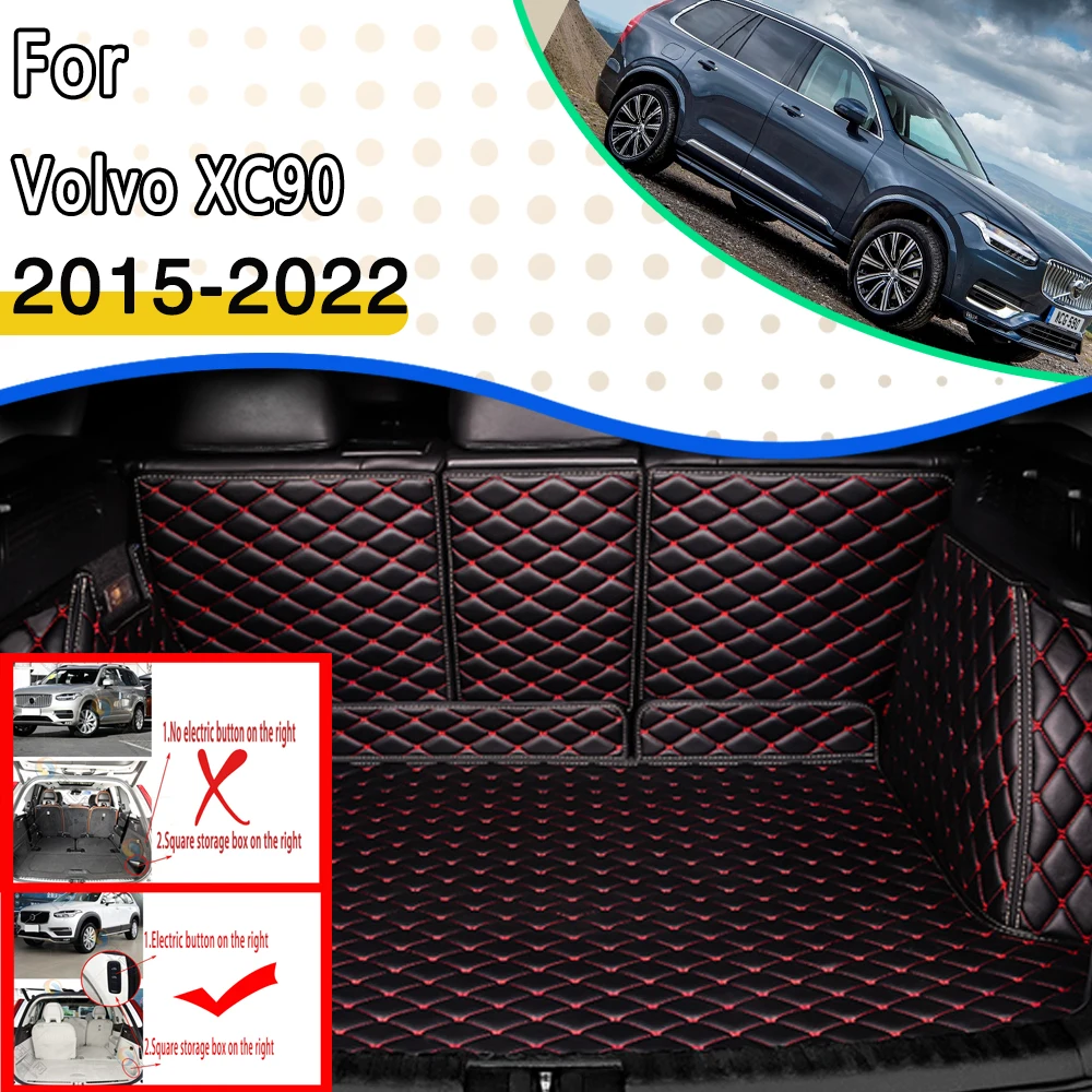 

Car Trunk Mats For Volvo XC90 T6 R 7 Seats 2015~2022 Auto Interior Decoration Cargo Tray Trunk Waterproof Pads Car Accessories