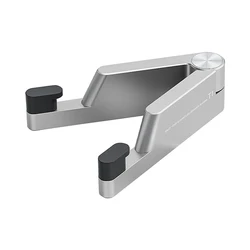 Portable Foldable Aluminum Phone Stand - Sleek Desktop Holder for Travel and Office Use (Silver)