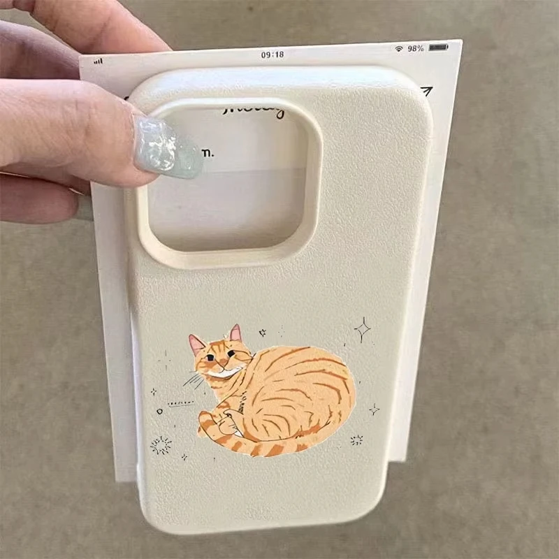 Charming Fat Orange Cat Pattern Soft Silicone Phone Case Cover