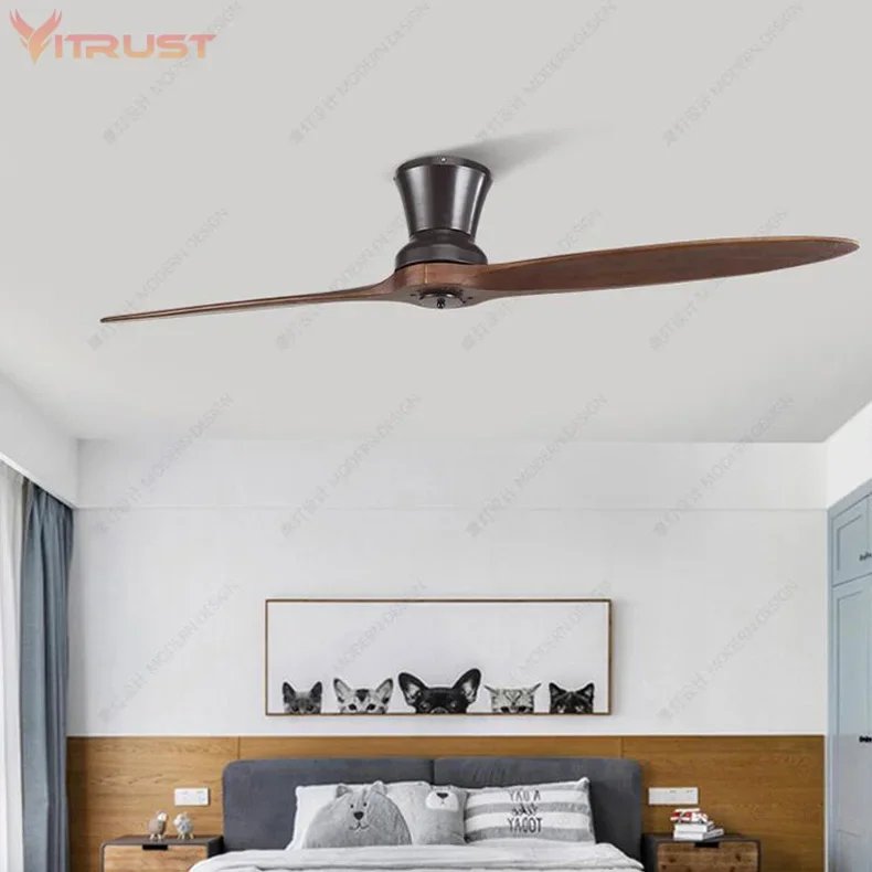 Two-Blade Indoor Ceiling Fan Dimmable with LED Light Kit For home use 60 inch Ceiling fan, led ceiling fan lights