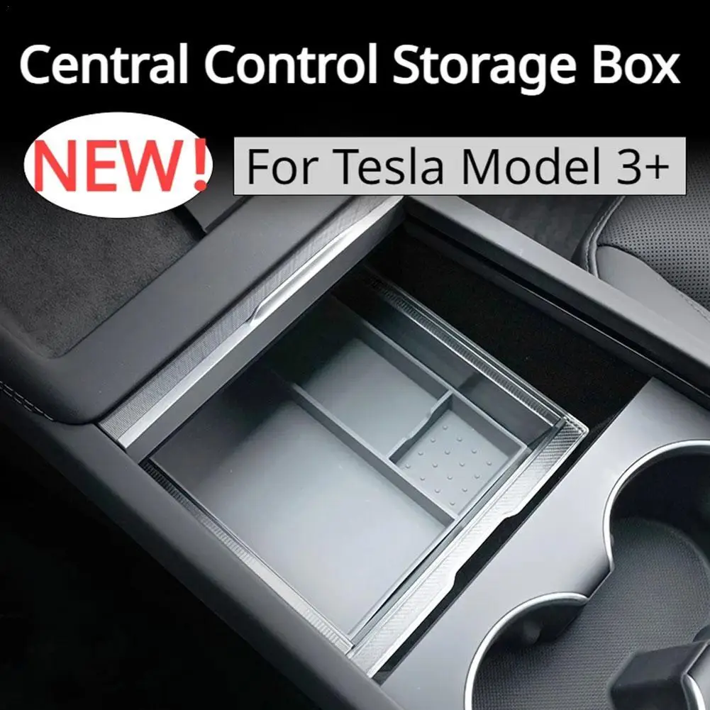 

Для Tesla 2024 Highland центральный ящик для хранения с силиконовой подкладкой прозрачный автомобильный центральный подлокотник консоль Органайзер коробка