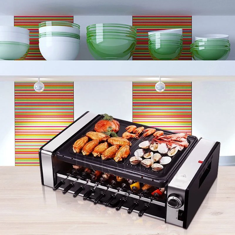 New Household Electric Grill Barbecue Machine Automatic Rotating 10 Skewers For Home Or Restaurant Use