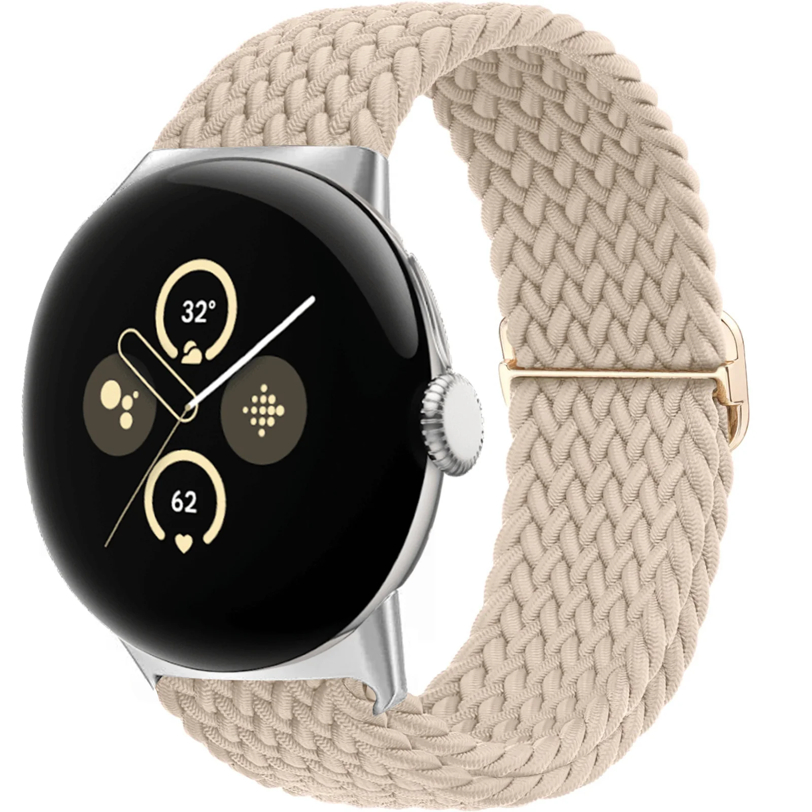 Braided Solo Loop Smartwatch Band - Elastic Adjustable Nylon Strap Bracelet