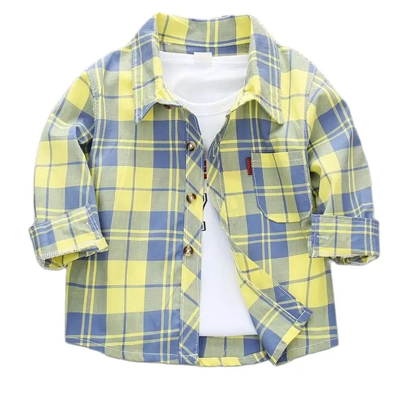 Baby Boys Shirt Kids Blouses Fashion Child Long Sleeve Toddler Shirts Children Casual Turn-down Collar Blouse Kids Clothes 1-9T boys long sleeve shirts