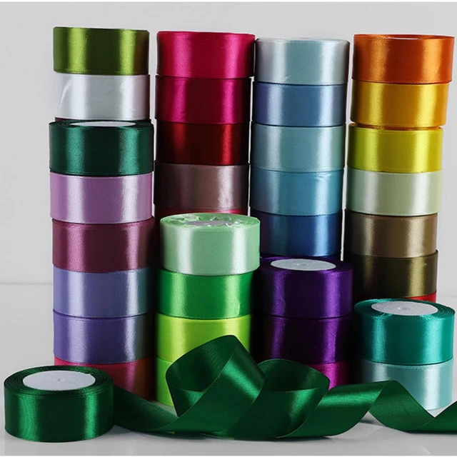 100 Yards 1 inch Wide Solid Satin Ribbon Roll, Gift Wrapping Hair Bows Party Wedding Supply (Green)