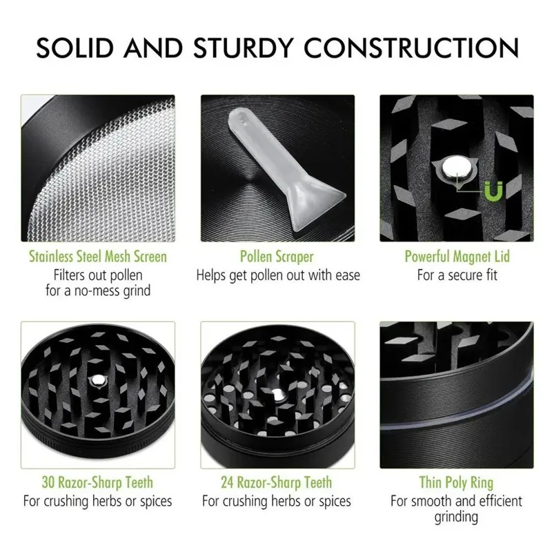 4-Layer Aluminum Herb & Spice Grinder - Premium Tobacco Cutting Accessories