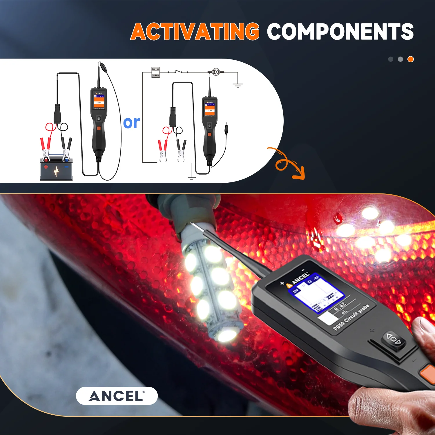 ANCEL PB50 Automotive Power Circuit Probe Tester 12 24 V Elektrische Short/Open Breaker Finder AC DC Diode Widerstand Relais tester – Detail 7