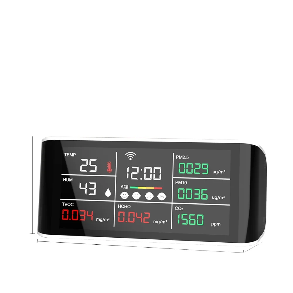 Professional CO2 Quality Detector Data storage Export download Desktop Temperature Humidity 2 in 1 WiFi Mobile Phone Connection