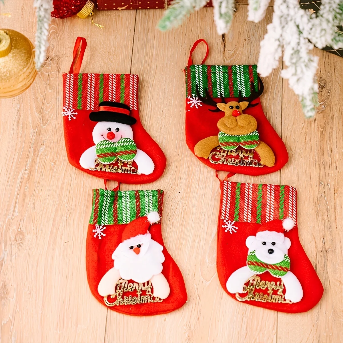 4pcs Merry Christmas Socks